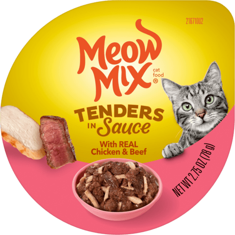 Meow Mix Tenders In Sauce With Real Chicken & Beef